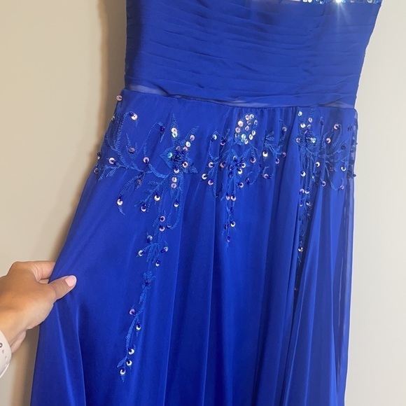 Prom,Wedding Guest ,Dress ,Royal Blue,Lace Overlay,Size 4 - Picture 7 of 9